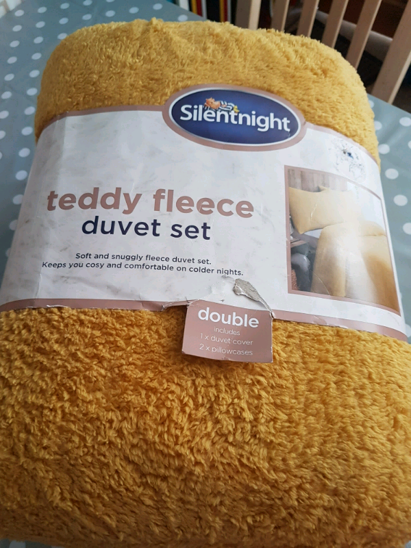 Brand New Silentnight Teddy Fleece Double Duvet Set In Cambridge