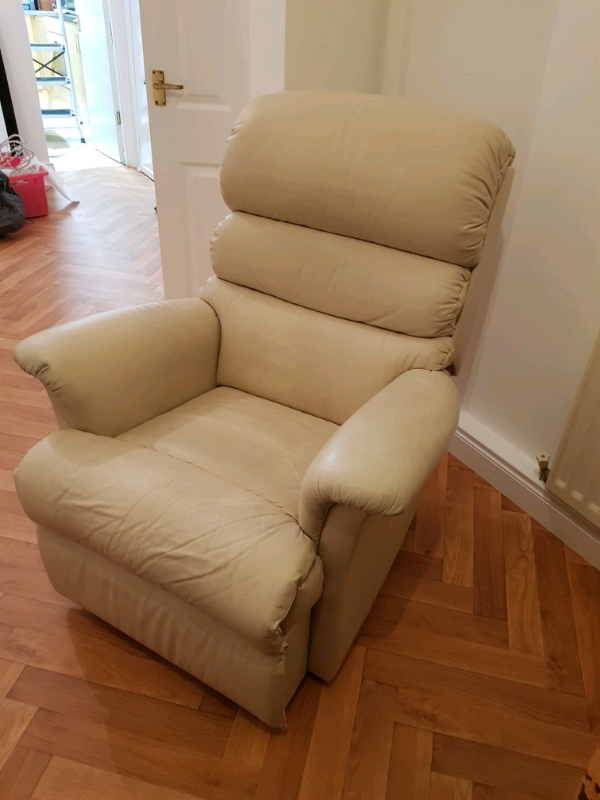 Cream leather manual recliner chair in Castlereagh, Belfast Gumtree