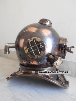 DEEP SEA U.S NAVY MARK V DIVING DIVERS HELMET COPPER & BRASS 18