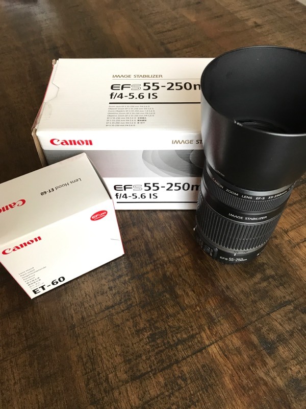 Canon EFS 55250mm f45.6 IS + Lens Hood in Ryton, Tyne and Wear