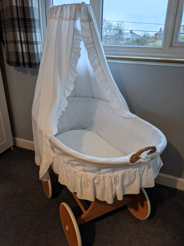 Large wooden wheeled Moses basket in Gorton, Manchester Gumtree