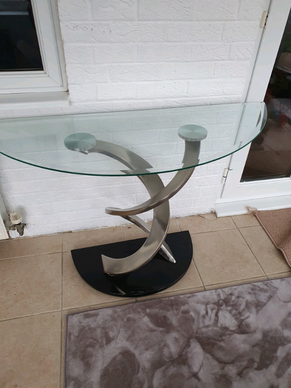Half moon side glass table in Hawkinge, Kent Gumtree