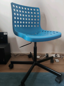 IKEA SKALBERG Swivel desk Chair Blue COLLECTION ONLY
