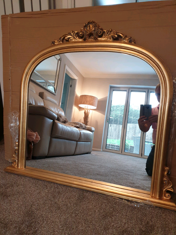 Lovely gold ornate over the mantle mirror. 1040mm x 900mm in Oldham