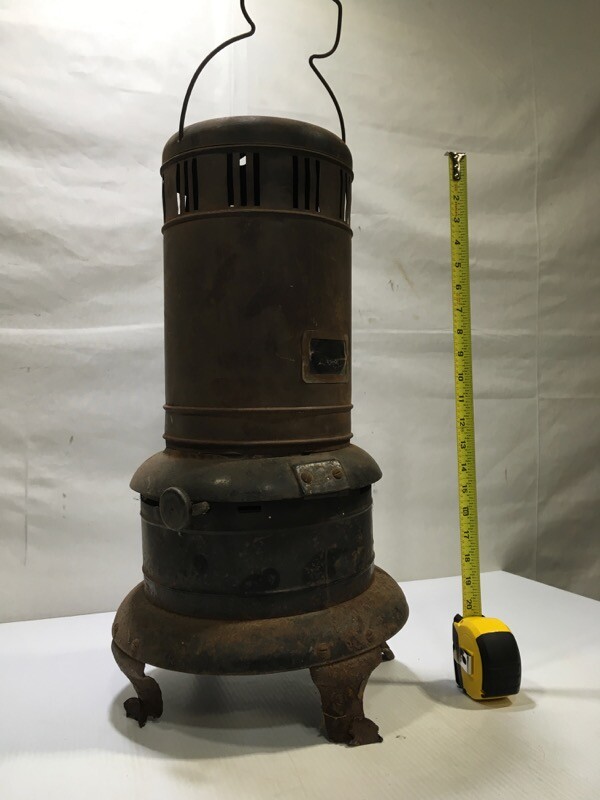 antique heater kerosene portable indoor outdoor parlor cabin oil