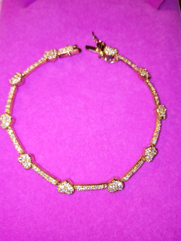 NEW SILVER, AND GOLD GILDED. HEARTS AND BAR BRACELET in Kirkcaldy