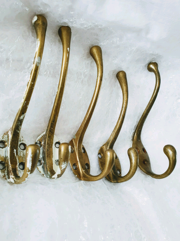 x5 Vintage/Antique Brass Door Hooks (prices listed in description) in