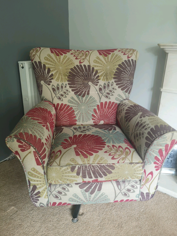 SCS patterned swivel armchair | in Neath, Neath Port Talbot | Gumtree