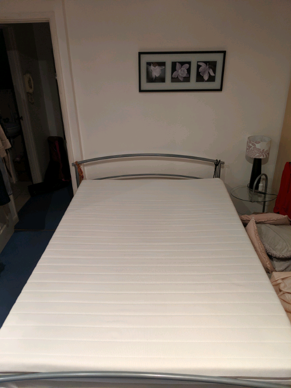 Ikea MALFORS Foam mattress,firm, white, Standard Double 3 months old