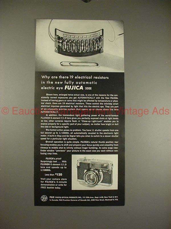 1961 Fuji Fujica 35 EE Camera Ad - 19 Resistors!!
