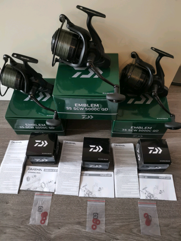 Daiwa emblem 35 scw 5000c QD reels carp fishing tackle in Stokeon