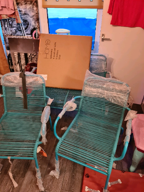 Brand new Argos Home Ipanema 4 Seater Rattan Effect Sofa Set - Blue