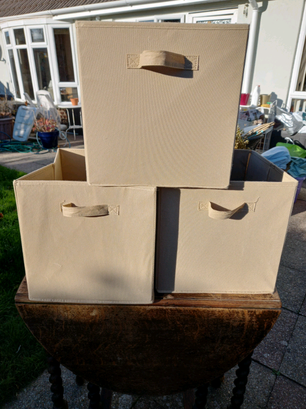 Four storage boxes fit Clever Cube Storage Unit in Homebase cube. Size