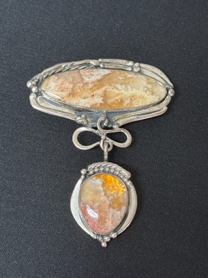 Estate Jewelry .925 Sterling Silver Dangle Pendant Or Pin 3"