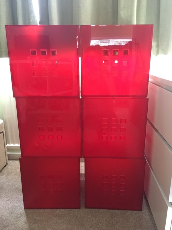 IKEA Lekman Red Storage Boxes for Kallax Range x6 in Brundall