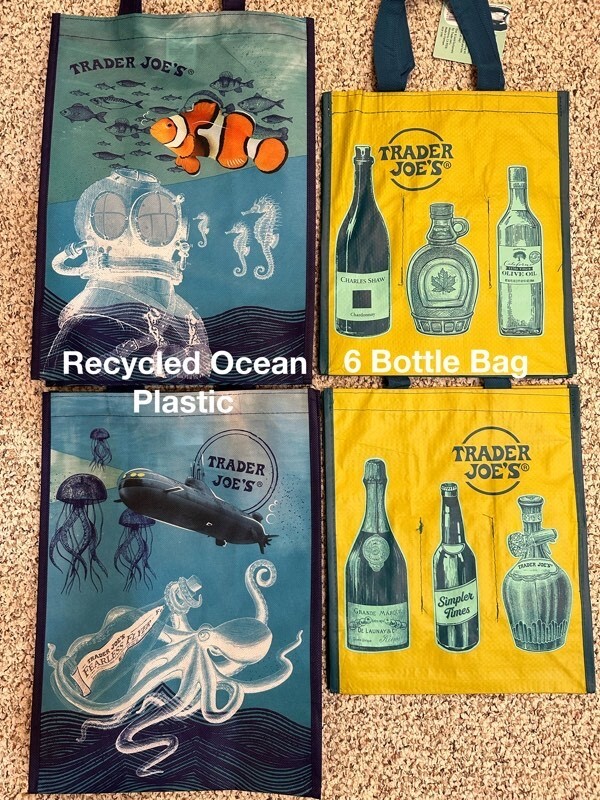 U Pick 2 to 12 (26 Choices) Trader Joe's Reusable ECO Shopping Grocery Bag NWT