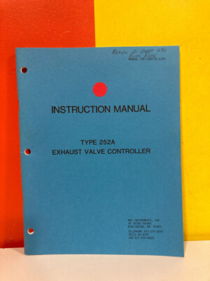 MKS 195-106473C-8/83 Type 252A Exhaust Valve Controller Instruction Manual
