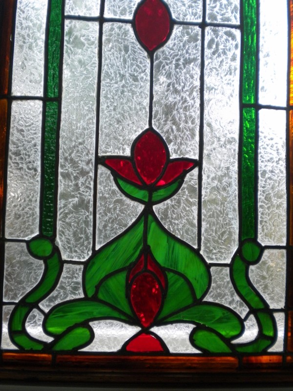 ANTIQUE STAINED-GLASS WINDOW