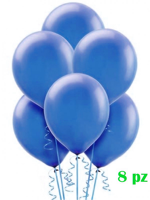 Confezione Set 8 Pezzi Palloncini Blu Festa Party Compleanno Bimbi dfh