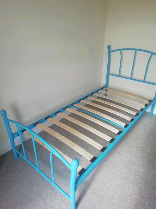 Ocean Blue Metal Single Bed in Redruth, Cornwall Gumtree