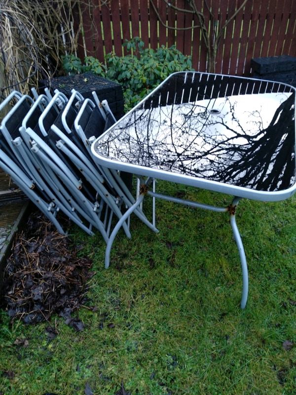 Free garden table and 6 chairs | in Bonnybridge, Falkirk | Gumtree