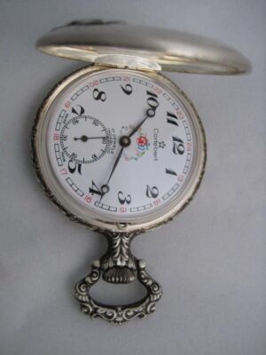 NOS NEW RARE SWISS MADE FARMER DESIGN STUNNING CORTEBERT POCKET WATCH