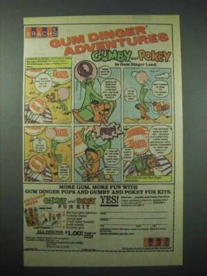 1987 Brach's Gum Dinger Pops Ad - Gumby, Pokey - Gum Dinger