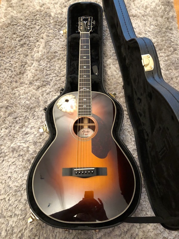 Fender PM2 Paramount Deluxe Parlor Electric Acoustic Guitar in