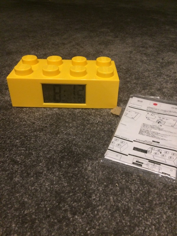 YELLOW LEGO BRICK ALARM CLOCK with instructions in Irvine, North
