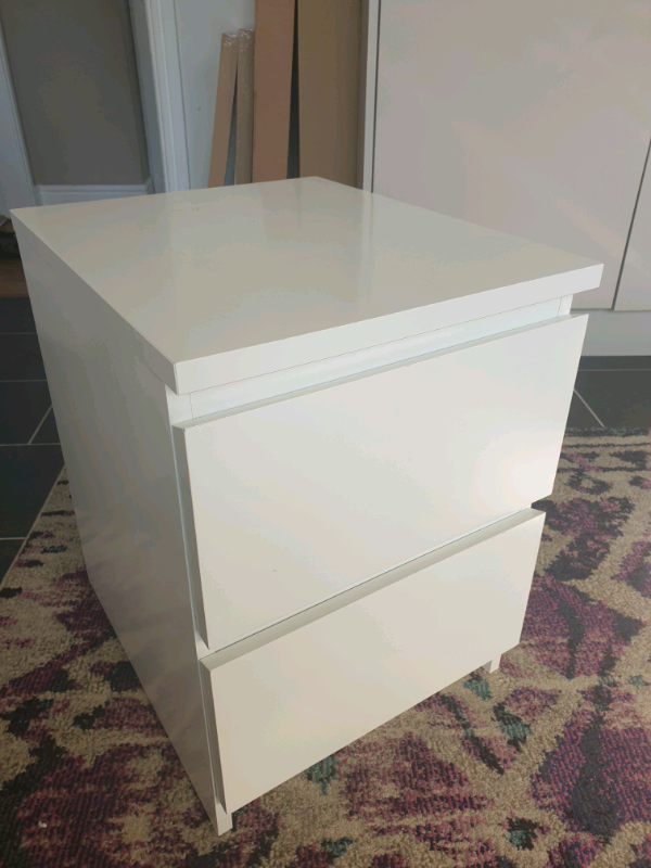 IKEA MALM assembled 2 drawer bedside table in Leicester