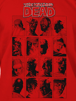 Футболка премиум-класса The Walking Dead Red Faces НОВЫЕ футболки Игрушки ТВ-шоу Зомби 