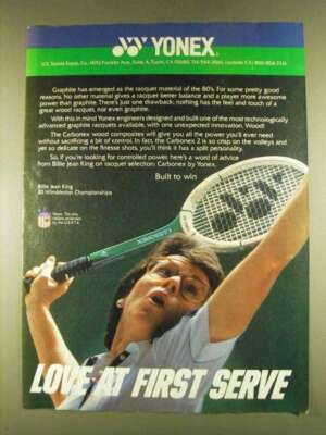 1980 Yonex Carbonex Tennis Racquet Ad, Billie Jean King | eBay