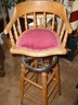 ANTIQUE OAK CHILD'S BARBER CHAIR 1888 ---K0KEN