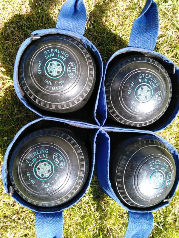 BOWLS Set of 4 Almark Sterling Slim Line 2019 lawn bowls in carrie