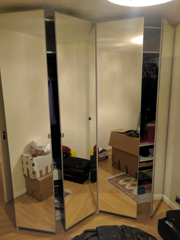 Two Ikea Pax Cupboards Vikedal Glass Doors In Sutton London