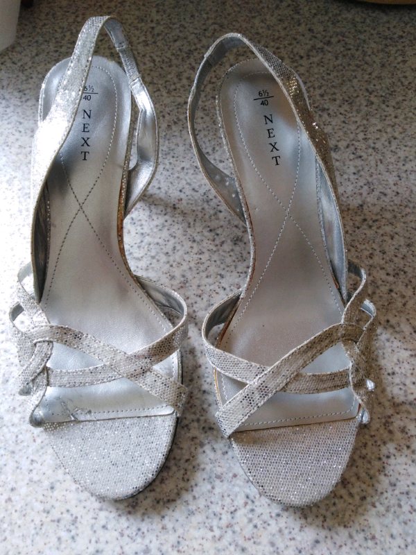 silver party shoes size 4
