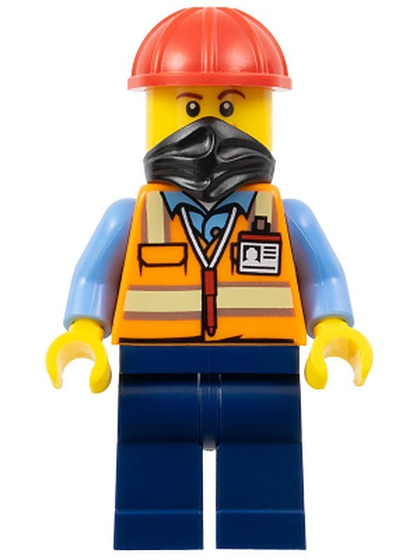 Construction Worker - Male, Orange Safety Vest with (bdp059)