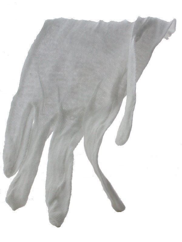Large White Cotton Glove for Handling Coins, Lightweight, 12 pairs