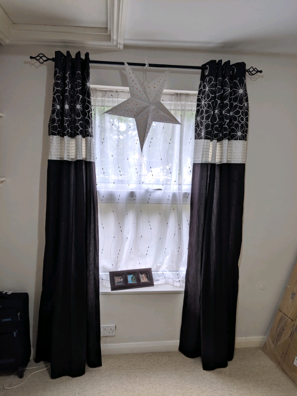 Black And Cream Eyelet Curtains In Clapham London Gumtree