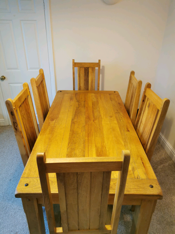 Mango wood dining table & 6 chairs in Woodbridge, Suffolk Gumtree