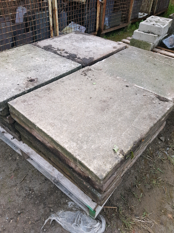 Reclaimed concrete 2x2 council paving slabs in Prudhoe