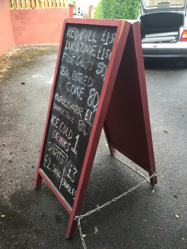 Chalk board advertising board cafe pub restaurant in St