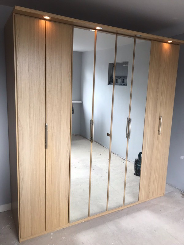 Large Argos Mirrored Wardrobe In Oak Grain In Sheffield South
