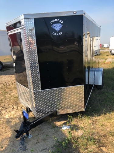 NEW 2019 6x12 6 x 12 V-Nosed Enclosed Cargo Motorcycle Trailer Ramp & Side Door