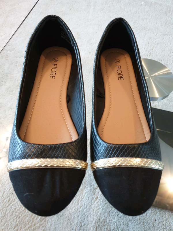 ladies black flat shoes uk