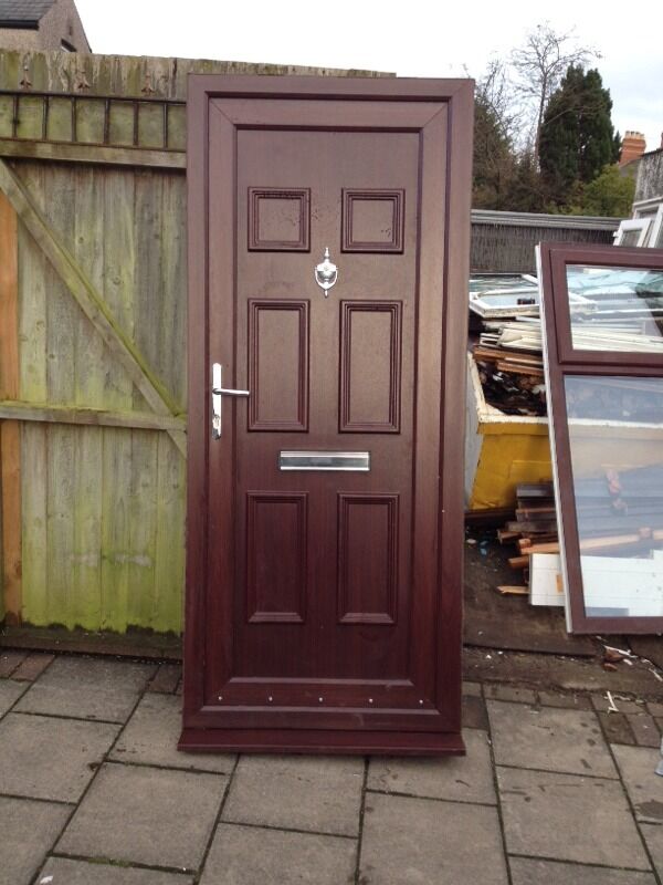 Used rosewood/brown upvc front door in Newport Gumtree