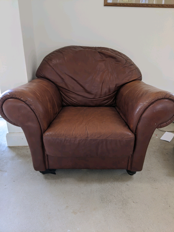 Free brown leather armchair. | in Coleraine, County Londonderry | Gumtree