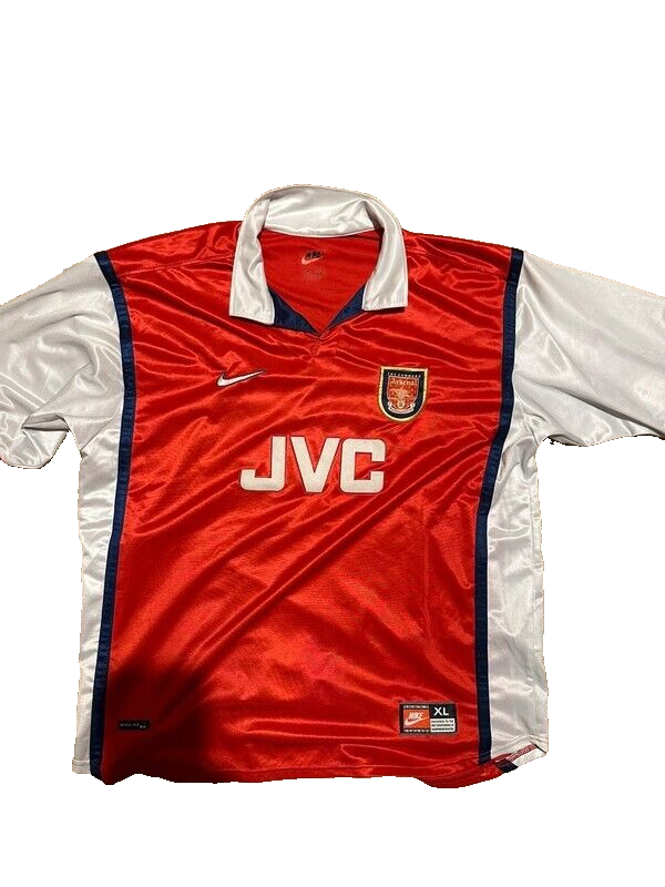 Nike Arsenal JVCアーセナル 1998 - 99サイズL ARSENAL 1998 1999 HOME FOOTBALL SHIRT NIKE JVC JERSEY SIZE S
