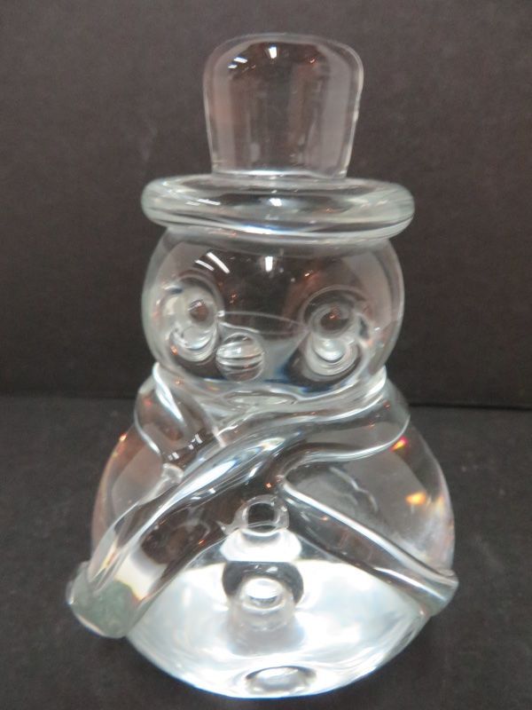 FM Ronneby Hand Made Crystal Clown Sweden Paperweight Konsglas Signed