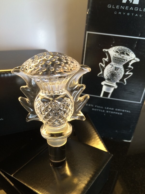 NEW/Unused Gleneagles Crystal Thistle Bottle Stopper 24 Full Lead